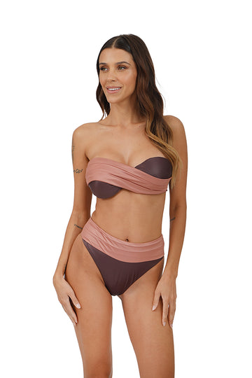 BIKINI CORTEZ CON TOP A FASCIA BICOLORE