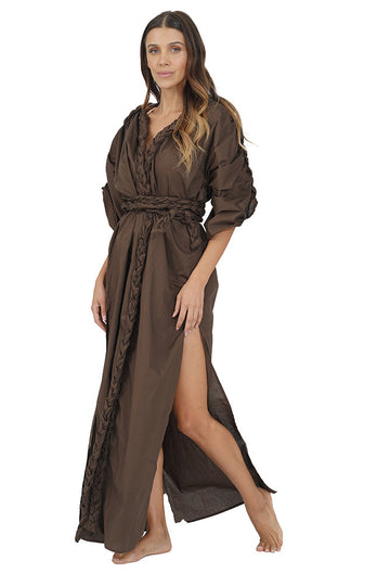 KIMONO TRECCIA AMARA CASTAGNA