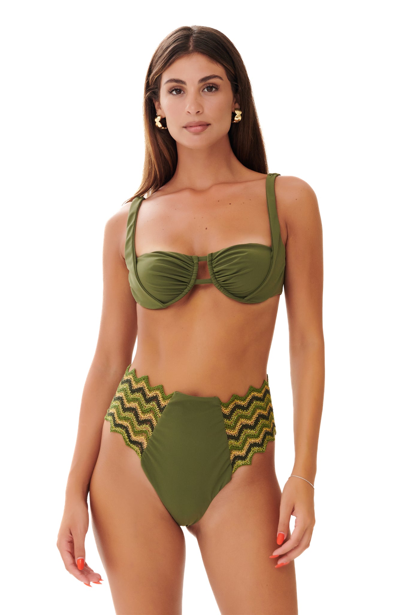 Reggiseno Bikini Vivisence Con Ferretto E Coppe Imbottite - Fantasia Tropicale 3232 - Costume Da Bagno Con Spalline Regolabili, Adatto A Diverse Corporature